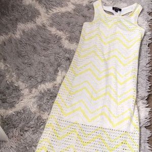 Yellow and white maxi dress